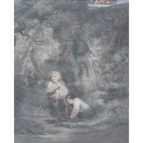 4454 - After Zuccarelli engraved by I. Wagner two 18th Century landscapes depicting females relaxing by wat... 