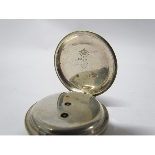 1318 - Two fine silver Continental pocket watches and one marked 935 all with lightly decorative cases (3)