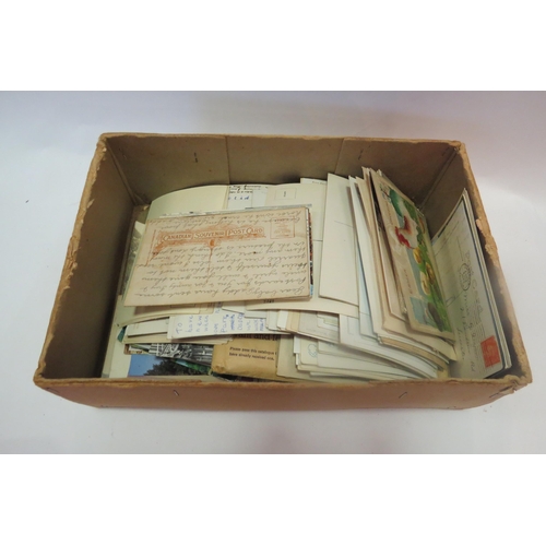 1283 - A postcard album, two boxes of loose postcards and a small quantity of birthday and greetings cards