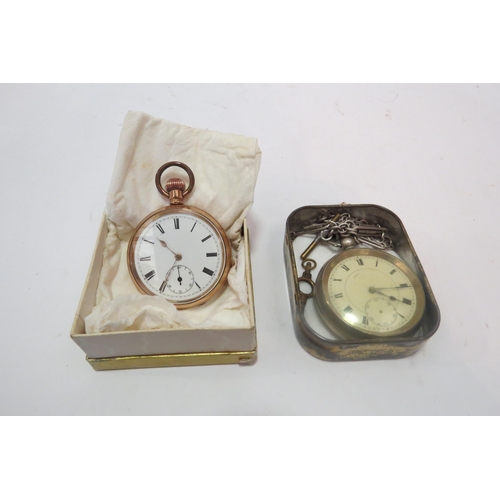 1300 - Two pocket watches, one having chain and key