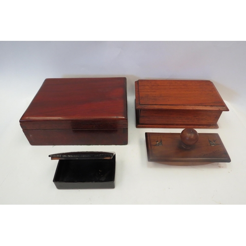 1359 - A box of wooden boxes and a blotter