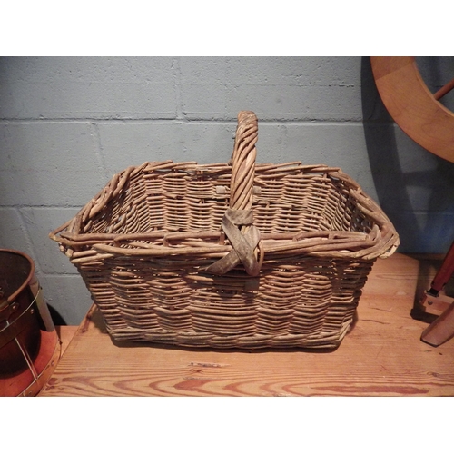 1071 - A wicker basket of rectangular form, 53cm x 38cm