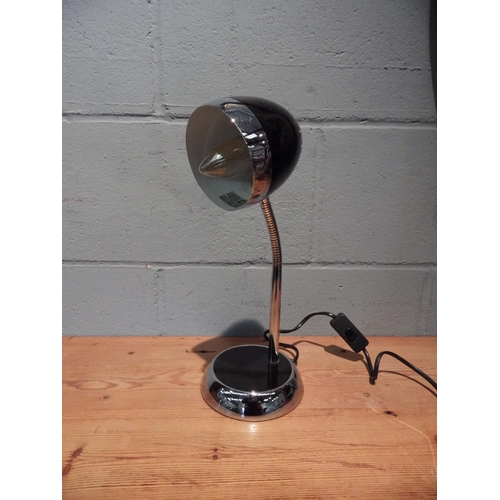 1077 - A Woolworths black and chrome retro desk lamp