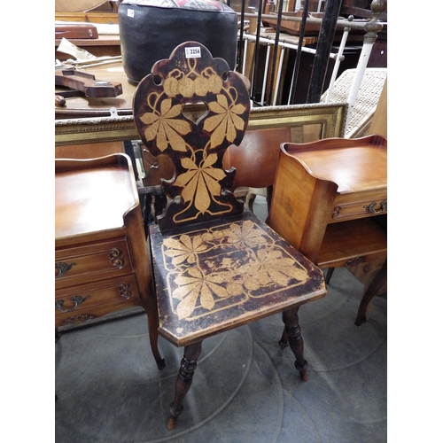 2256 - A Victorian poker work hall chair