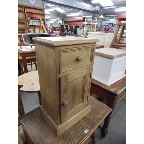 2258 - A stripped pine bedside cabinet   (R) £20