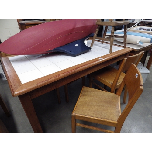 2278 - A 1960's pine Habitat prep table with tiled top   (E) £8-12