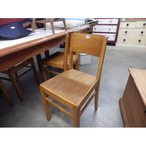 2279 - Four 1940's oak chairs