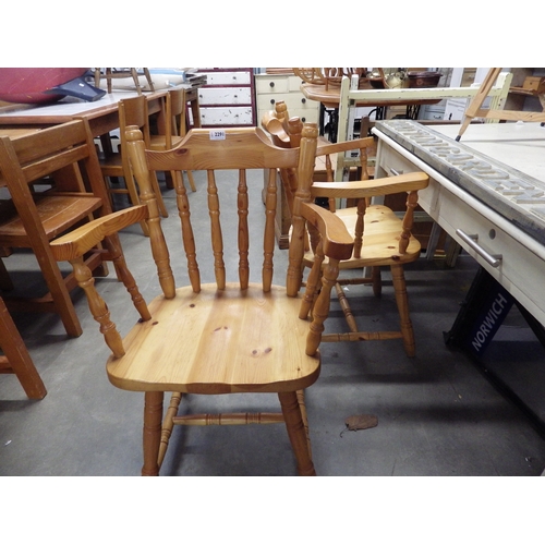 2291 - Three pine chairs