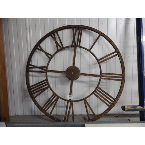 2302 - A metal clock face   (E) £20-30