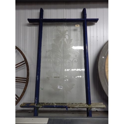 2303 - A Victorian acid etched glass panel