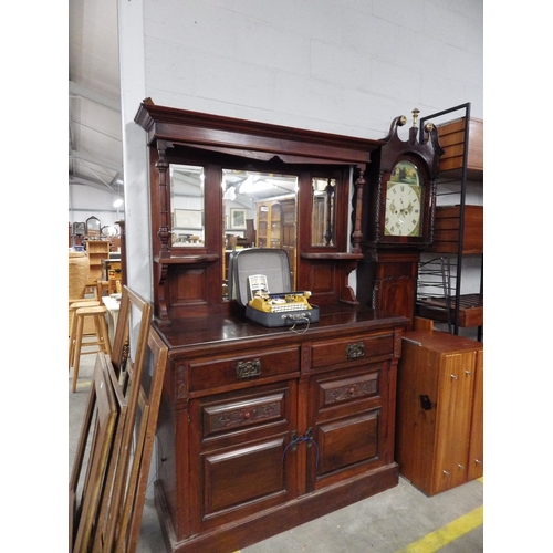 2346 - An Edwardian walnut mirror back sideboard