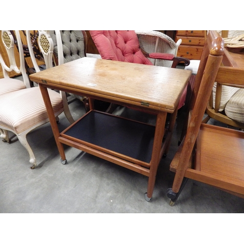 2354 - A teak fold top tea trolley