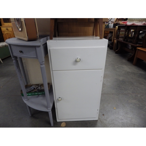 2374 - A 1950's painted chest of six drawers, pot cupboard and corner table