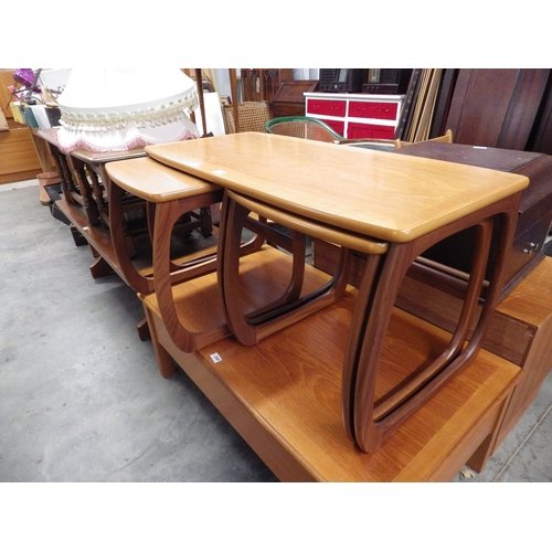 2386 - A G-Plan teak coffee table with two smaller under tables