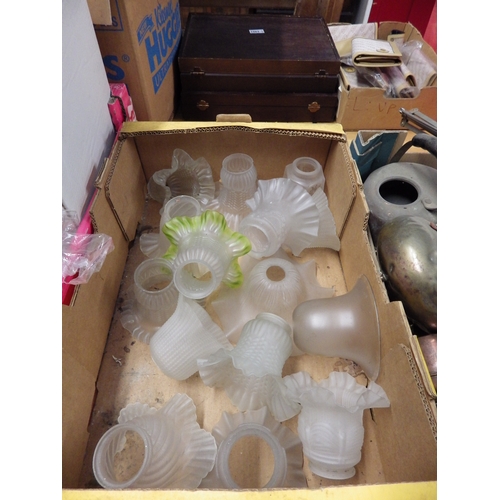 2404 - A box of frosted glass light shades