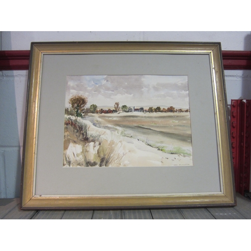 1208 - Max Brimmell (1917-1993): A watercolour depicting a Norfolk village, image approximately 27cm x 36cm... 