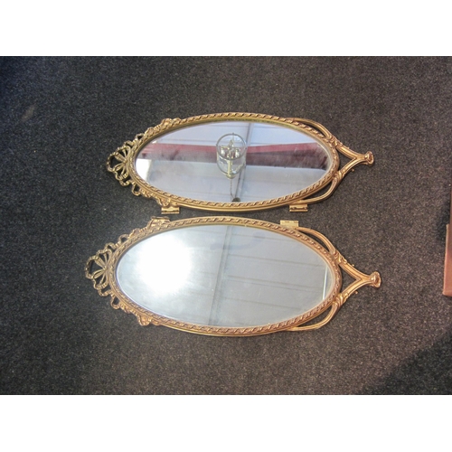 1227 - Two gilt framed mirrors (wings from a dressing table triptych)