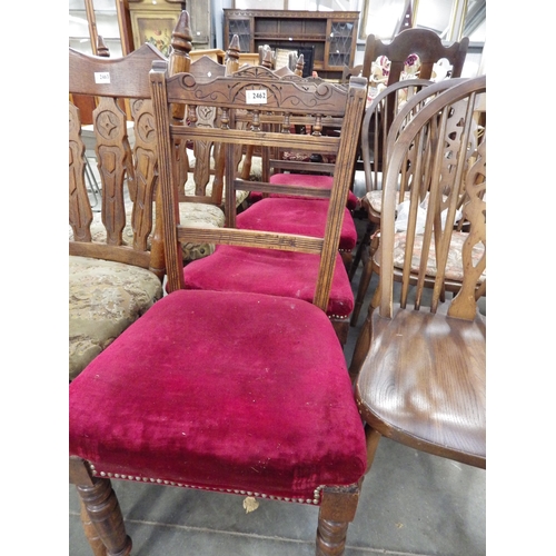 2462 - Four Edwardian dining chairs   (E) £8-12