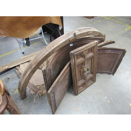 2490 - A selection of Georgian timber including oak concave door panel etc   (E) £10-15