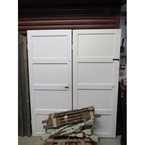 2491 - Two painted pine panelled doors   (E) £10-20