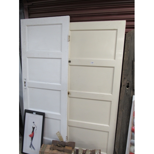 2494 - Two painted pine panelled doors   (E) £10-20