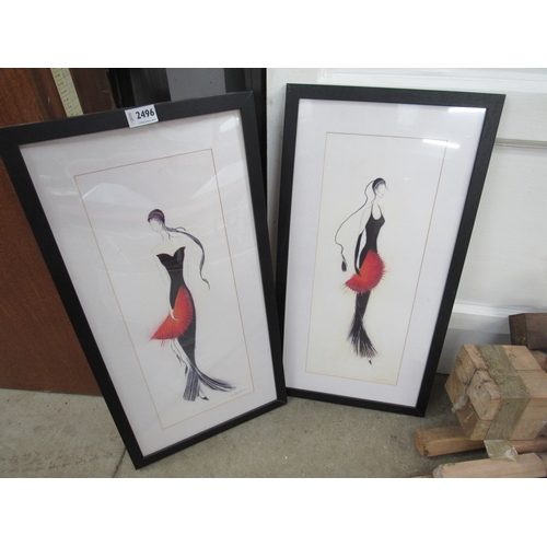 2496 - A pair of modern prints of Spanish dancers