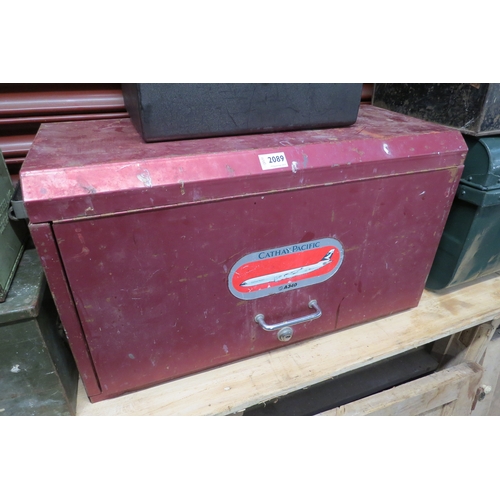 2089 - A Cathay Pacific tool box with fitted drawers to interior