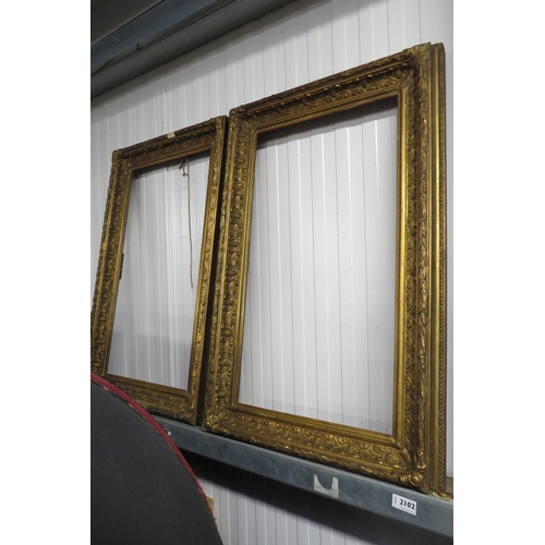 2102 - Two 19th Century gilt and gesso picture frames