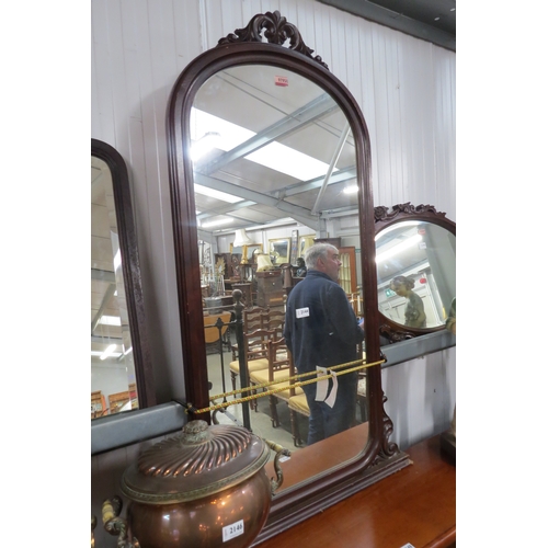 2144 - A large reproduction wall mirror with carved surround, a/f 132 x 82cm