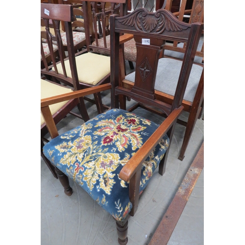 2192 - A late Victorian mahogany carved back chair