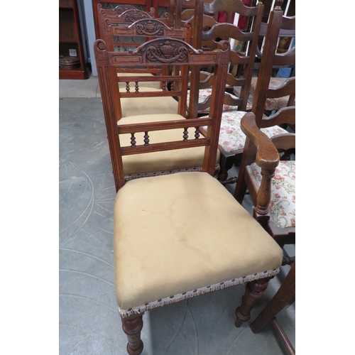 2197 - Four Edwardian carved mahogany chairs   (E) £10-15