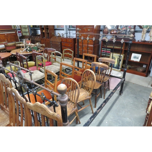 2199 - A Victorian black painted brass and iron bed