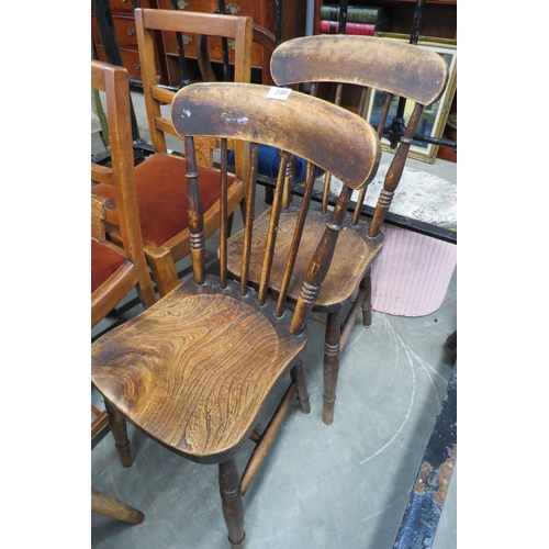 2201 - A pair of Victorian oak chairs