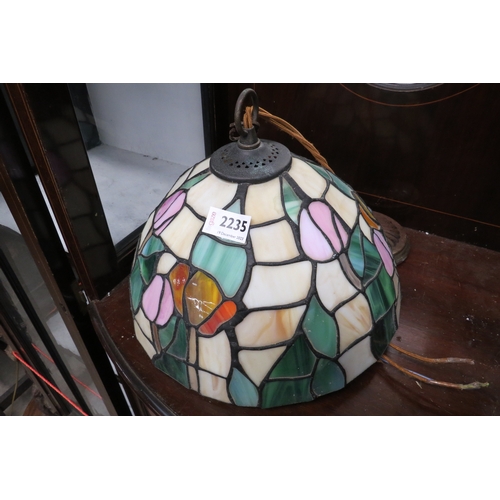 2235 - A Tiffany style lead glazed ceiling light