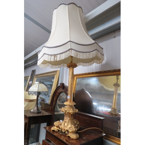 2236 - A gilt metal table lamp