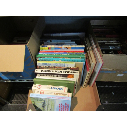 1398 - A box of assorted railway and aviation books, including diesels in East Anglia, British Railways wor... 