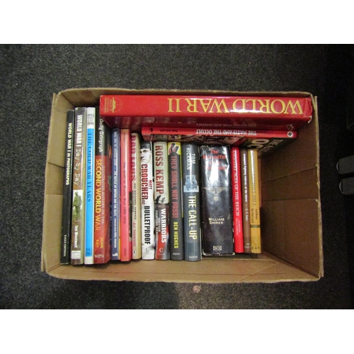 1399 - A box of military interest books including WWI, WW2, Third Reich, cold war, RAF, etc