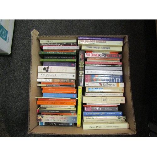 1400 - Two boxes containing paperback novels, collecting, etc