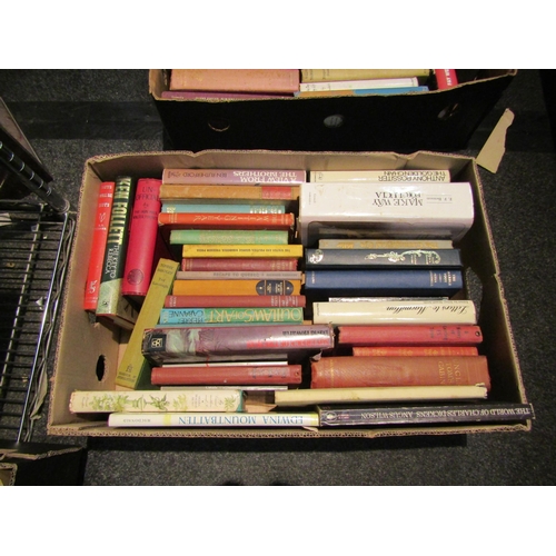 1416 - Two boxes of books including biography, modern first editions, etc., including D.H. Lawrence, Harrie... 