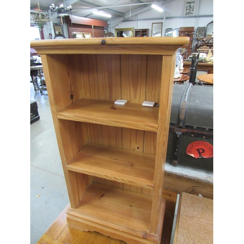 2268 - A pine bedside cupboard and shelf