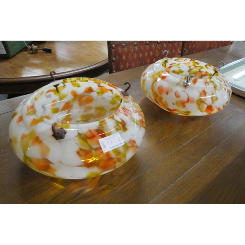 2212A - A pair of Art Deco murano style glass celing lights