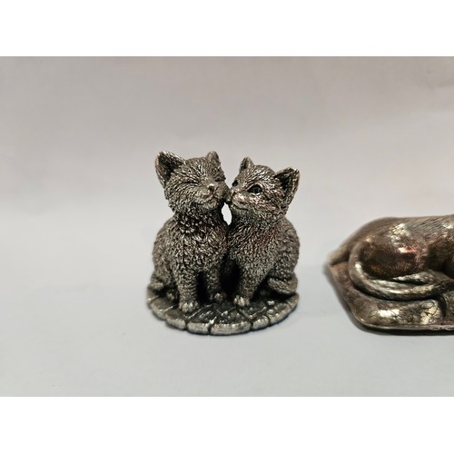 1312 - Three silver and 925 cat figures