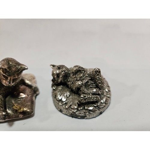 1312 - Three silver and 925 cat figures