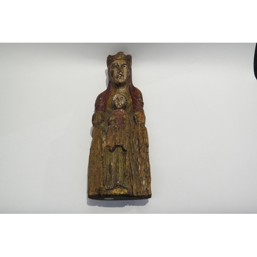 4047 - A 18th Century carved polychrome figure of the 