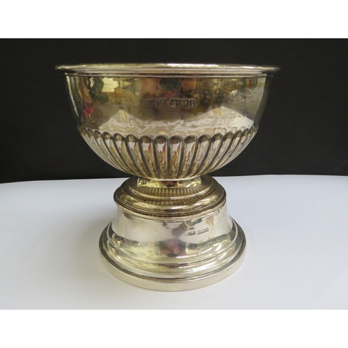 4382 - A Fenton Brothers Ltd silver fluted pedestal bowl, Sheffield 1903, 7.5cm tall, 115g on associated we... 