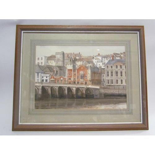 4313 - BRIAN PERCIVAL (XX): Two framed and glazed watercolours - Alsworthy Mill and City River Scene.  Both... 