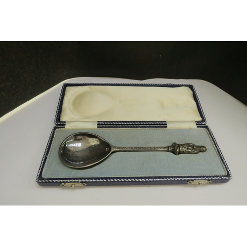 4433 - A B.S.C St Nicholas spoon, Sheffield 1966, 16cm long, 87g, in fitted case