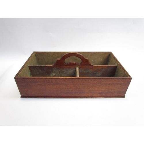 4232 - A George III oak cutlery tray, 40cm long