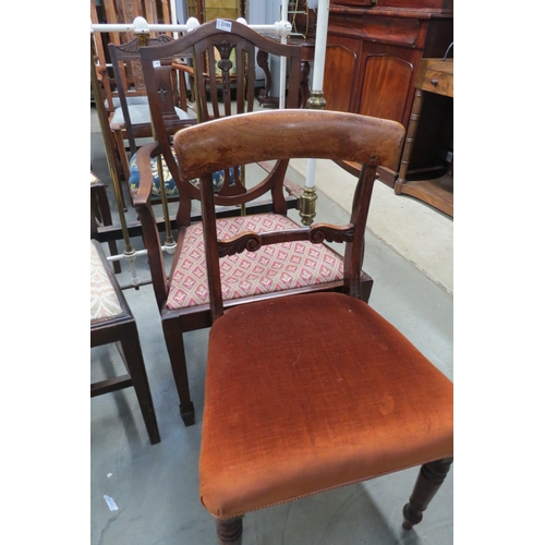 2132 - A mahogany shield back carver chair and a Victorian mahogany side chair