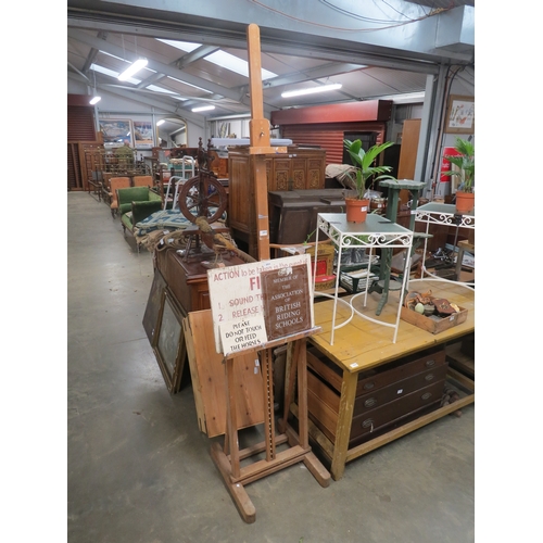 2240 - A beech full height artist easel and stool       (R) £40